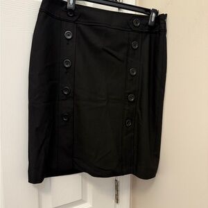 Ann Taylor Black Double-Button Pencil Skirt